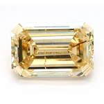 1.00 Ct lab grown emerald cut fancy yellow diamond with gentle sparkle, fine loose stone