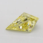 1.00 Ct lab grown fancy Intense yellow Kite cut diamond with gentle glow and elegant luxury appeal