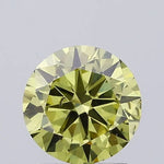 intense yellow colour diamond brilliant round cut lime yellow lab diamond.