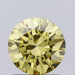 fancy yellow colour diamond round brilliant fancy yellow lab grown diamond for light grey background