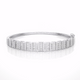 Baguette & Round Cut Diamond Bracelet Simulated Diamond Bangle 14K Gold Plated Tennis Diamond Bracelet For Wedding Gift - Jay Amar Gems
