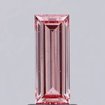 Baguette cut 1.04 Ct Fancy Intense Pink Lab diamond with brilliant fire and unique shape