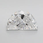 2.25 Ct white half moon cut lab grown diamond with elegant curve and brilliant sparkle