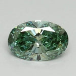 1.06 Ct Oval cut green lab grown diamond for pendant or ring use