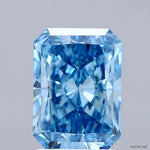 2.10 Ct fancy Vivid Blue Radiant lab grown diamond statement luxury piece
