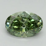 2.00 Ct Vivid Green Oval lab grown diamond with elongated elegant form