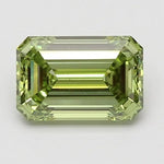 2.02 Ct Fancy Vivid Green Radiant Cut lab grown diamond with soft shine
