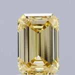2.08 Ct fancy Yellow Emerald lab grown diamond with vivid glow