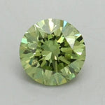 0.50 Ct Vivid green Round shape lab grown diamond with vibrant color and graceful everyday luxury shine