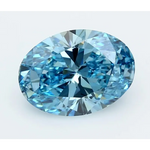 3.04 Ct fancy Vivid Blue Oval cut lab grown diamond with rich tone and elegant brilliance