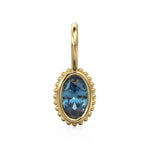 0.32 Ct lab created blue oval birthstone pendant with elegant sparkle fine jewelry minimalist design