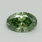 0.31 Ct fancy vivid green oval cut lab grown diamond with soft color and elegant sparkle for delicate jewelry