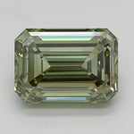 Luxe Brilliance 6 Ct Fancy Green Emerald Cut Lab Grown Diamond, Elegant Fine Jewelry for Women.