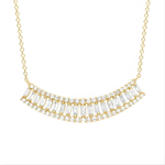 4.38 Ct Long gold necklace with layered chain design.