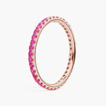 2.96 Ct lab-created ruby-pink round cut gemstone ring, elegant jewelry gift for her, sparkling gemstone in sterling setting