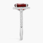 5.09 Ct oval shape lab created gemstone ring with white stone halo design, elegant sparkling gemstone jewelry for women