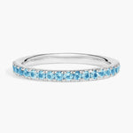 2.96 Ct lab-created Riviera blue emerald cut ring for bride, elegant wedding gift, vibrant blue gemstone jewelry