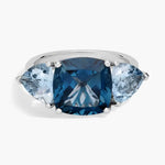 Lab-created baby blue gemstone ring 5.65 Ct with London blue gemstone, elegant and high-end design for women’s jewelry