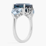 Lab-created baby blue gemstone ring 5.65 Ct with London blue gemstone, elegant and high-end design for women’s jewelry