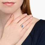 Designer 2.55 Ct Lab Created Blue Sapphire Engagement Ring with Side White Stones, Elegant Gemstone Jewelry for Proposal or Wedding