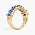 Beautiful colored gemstone ring featuring a brilliant cut stone in a stylish and modern setting