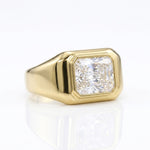 Big diamond ring with brilliant oversized gemstone and luxury finish