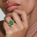 Premium gemstone ring with sparkling lab grown diamond halo in an elegant design for sophisticated jewelry lovers