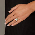 Modern gemstone ring with lab grown diamond sparkle crafted for stylish and eco friendly jewelry lovers