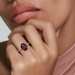 Sophisticated gemstone ring with lab grown diamond setting designed for premium sparkle and modern elegance