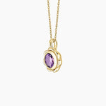 Minimalist lab created gemstone necklace with delicate chain and sparkling stone center