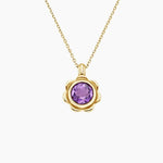 Minimalist lab created gemstone necklace with delicate chain and sparkling stone center