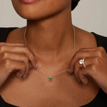 Sophisticated lab created gemstone necklace with polished finish and radiant gemstone