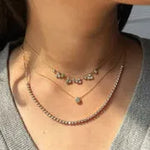 0.93 Ct Gold vermeil necklace with 18k gold plating and chain.