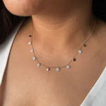 1.05 Ct Gold and turquoise necklace with blue gemstone and gold chain.