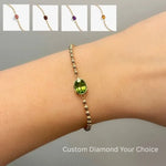 Diamond tennis bracelet for women in gold with round diamonds.