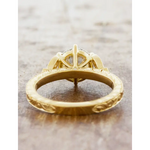 Chic lab created gemstone with sparkling lab grown diamond set in elegant fine jewelry piece.