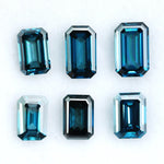 Emerald cut deep blue lab grown diamond fancy step cut CVD loose diamond for engagement ring and custom fine jewelry making