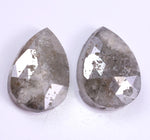 5.04 Ct Grey Colored Diamond Pair Pear Shaped Diamond Pair Salt And Pepper Diamond Use For Jewerly Earring Unique Diamond