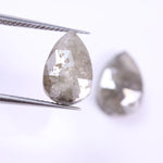 5.04 Ct Grey Colored Diamond Pair Pear Shaped Diamond Pair Salt And Pepper Diamond Use For Jewerly Earring Unique Diamond