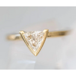 1.00 Ct Fancy Unique Trillaon Cut Diamond Gold Plated Diamond Ring Lab Grown Diamond Ring 14K Yellow Gold Diamond Engagement Ring For Jewerly