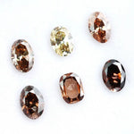 Fancy champagne brown lab grown diamond mixed oval and cushion cut loose lab created diamonds for engagement ring and fine jewelry design