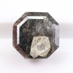 1.57 Ct natural black gray diamond octagon cut loose fancy shape stone with deep charcoal tone and sharp geometric facets, perfect for bespoke jewelry or custom engagement ring design