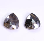 1.62 Ct Black Grey Colored Diamons Pear Cut Diamond Use For Jewerly Salt And Peppr Diamond Pair