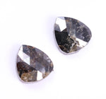 1.62 Ct Black Grey Colored Diamons Pear Cut Diamond Use For Jewerly Salt And Peppr Diamond Pair