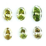 Fancy green yellow oval cut lab grown CVD diamonds set, brilliant colored lab created stones for custom jewelry making