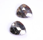 1.62 Ct Black Grey Colored Diamons Pear Cut Diamond Use For Jewerly Salt And Peppr Diamond Pair