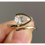 modern pear cut lab grown diamond bypass engagement ring in yellow gold 1.50 ct solitaire white gold diamond ring rectangle engagement ring