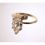 1.10 Ct Gold Plated Diamond Ring Pear Cut Lab Grown Diamond Use For Women Diamond Ring Engagement Ring Diamond Use For Jewerly
