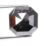 3.16 Ct natural fancy black diamond Asscher shape loose stone with bold deep black color and precise step facets, ideal for luxury custom jewelry or bespoke engagement ring