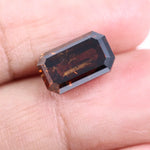 4.86 Ct emerald cut brown lab created diamond loose stone with elegant step cut for engagement or custom jewelry.